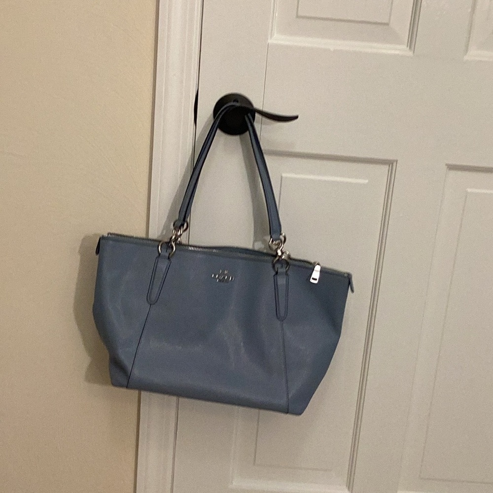 Coach Light Blue Leather Tote